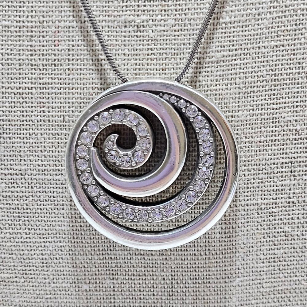 Brighton Ocean Swirl Crystal Jeweled Mixed Metals Pendant‎ Necklace